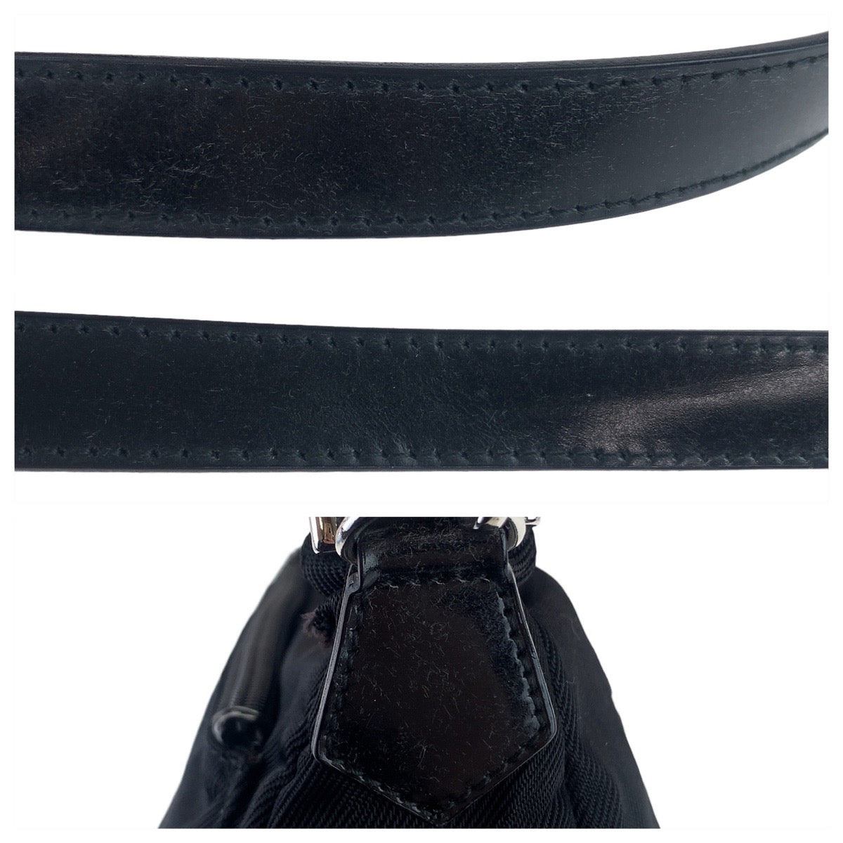 11317
GUCCI グッチ バンブー ブラック シルバー金具 ナイロン / レザー 000.2058.0509.5 斜め掛け ショルダーバッグ ハンドバッグ 2way  レディース