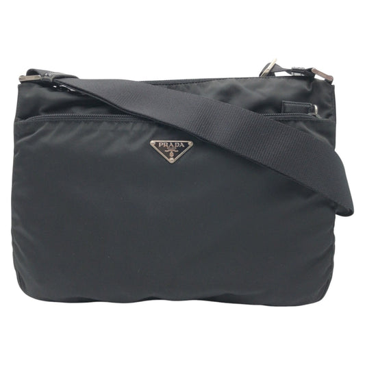 12866
PRADA プラダ テスート 三角ロゴ ブラック ナイロン ショルダーバック メッセンジャーバッグ  メンズ
