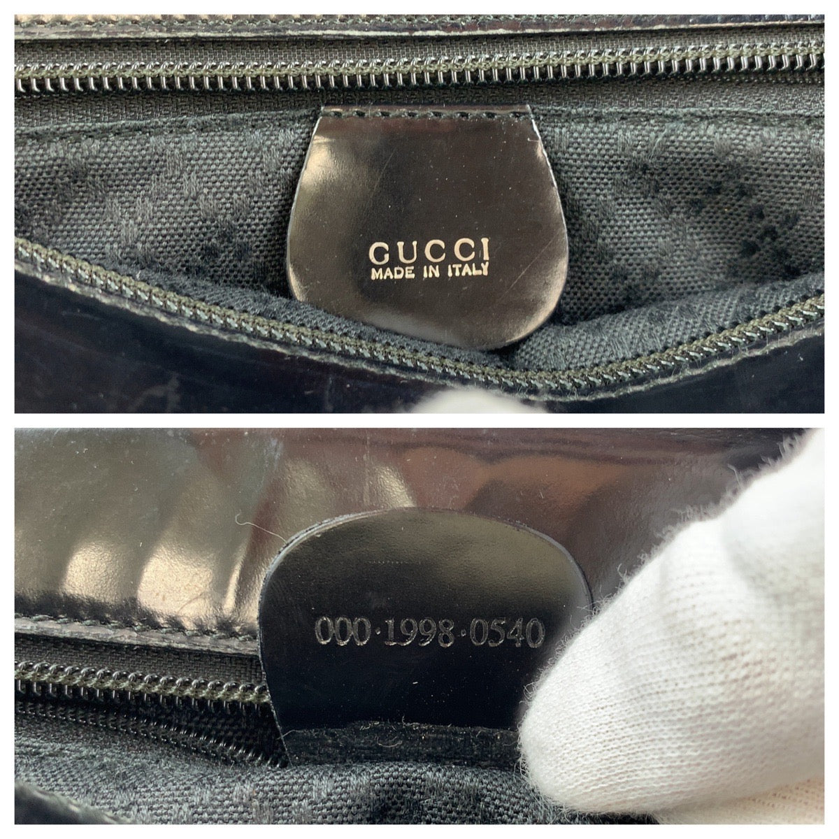 11318
GUCCI グッチ ヴィンテージ バンブー ブラック シルバー金具 キャンバス / レザー 000 1998 0540 トートバッグ ハンドバッグ  レディース