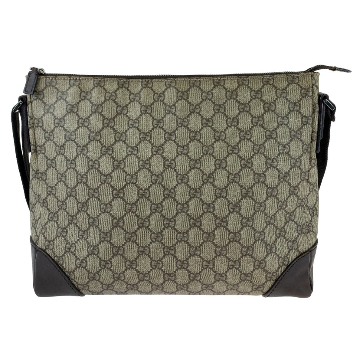 12450
GUCCI グッチ GG柄 ブラウン グレー シルバー金具 GGスプリームキャンバス 110054 斜め掛け ショルダーバッグ メッセンジャーバッグ  レディース