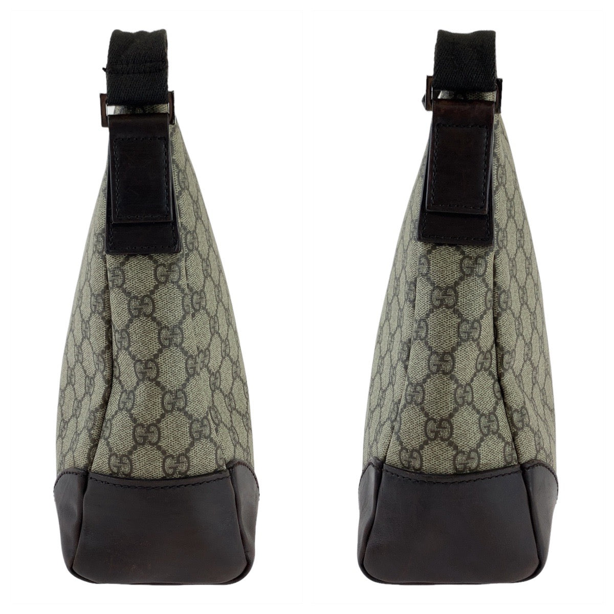 12450
GUCCI グッチ GG柄 ブラウン グレー シルバー金具 GGスプリームキャンバス 110054 斜め掛け ショルダーバッグ メッセンジャーバッグ  レディース