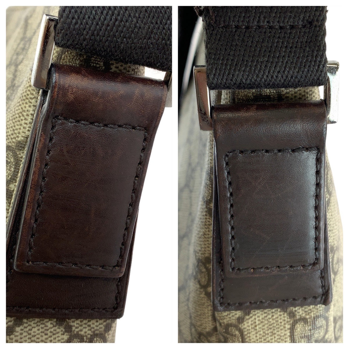 12450
GUCCI グッチ GG柄 ブラウン グレー シルバー金具 GGスプリームキャンバス 110054 斜め掛け ショルダーバッグ メッセンジャーバッグ  レディース
