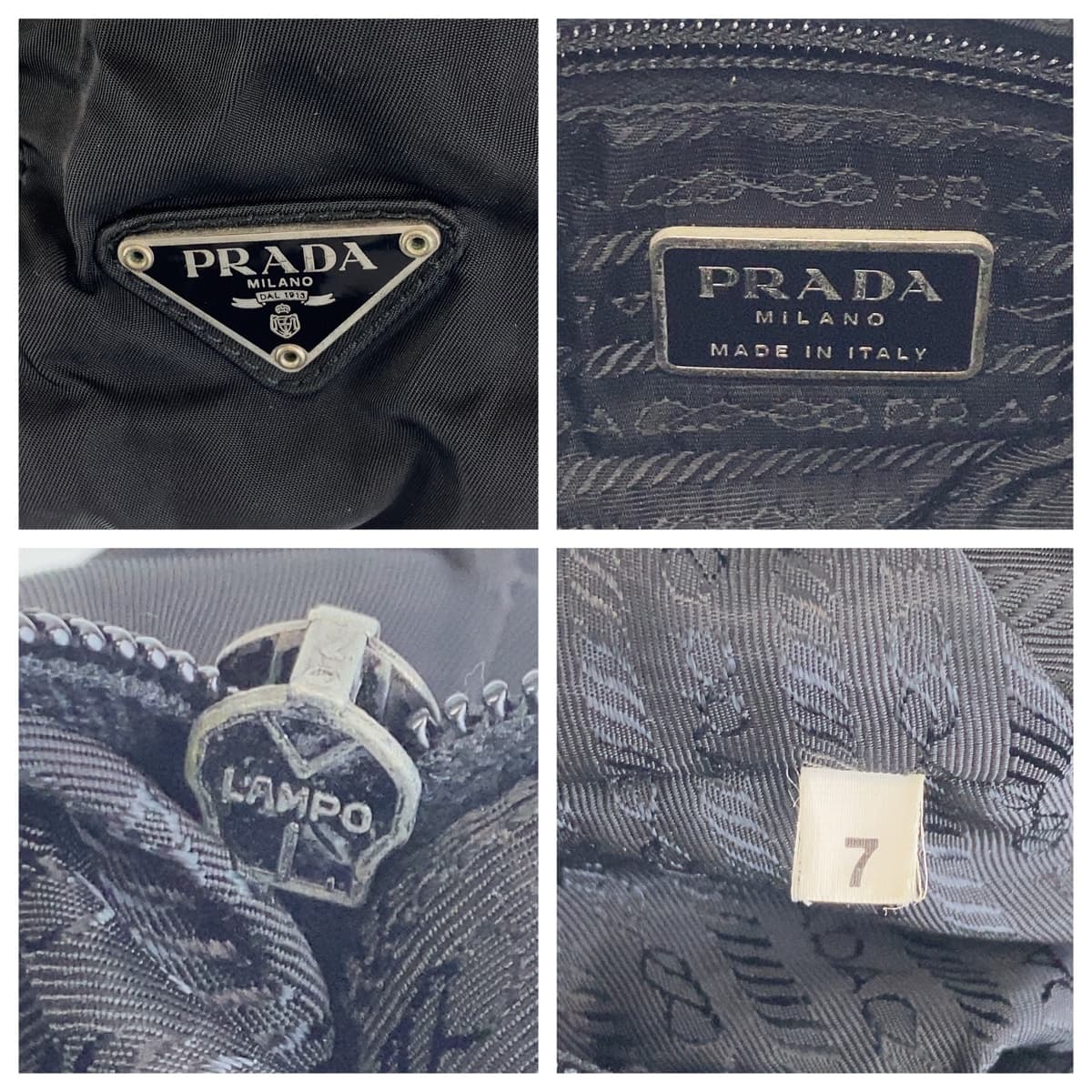 11319
PRADA プラダ テスート 三角ロゴ ブラック ナイロン トートバッグ ショルダーバッグ  レディース
