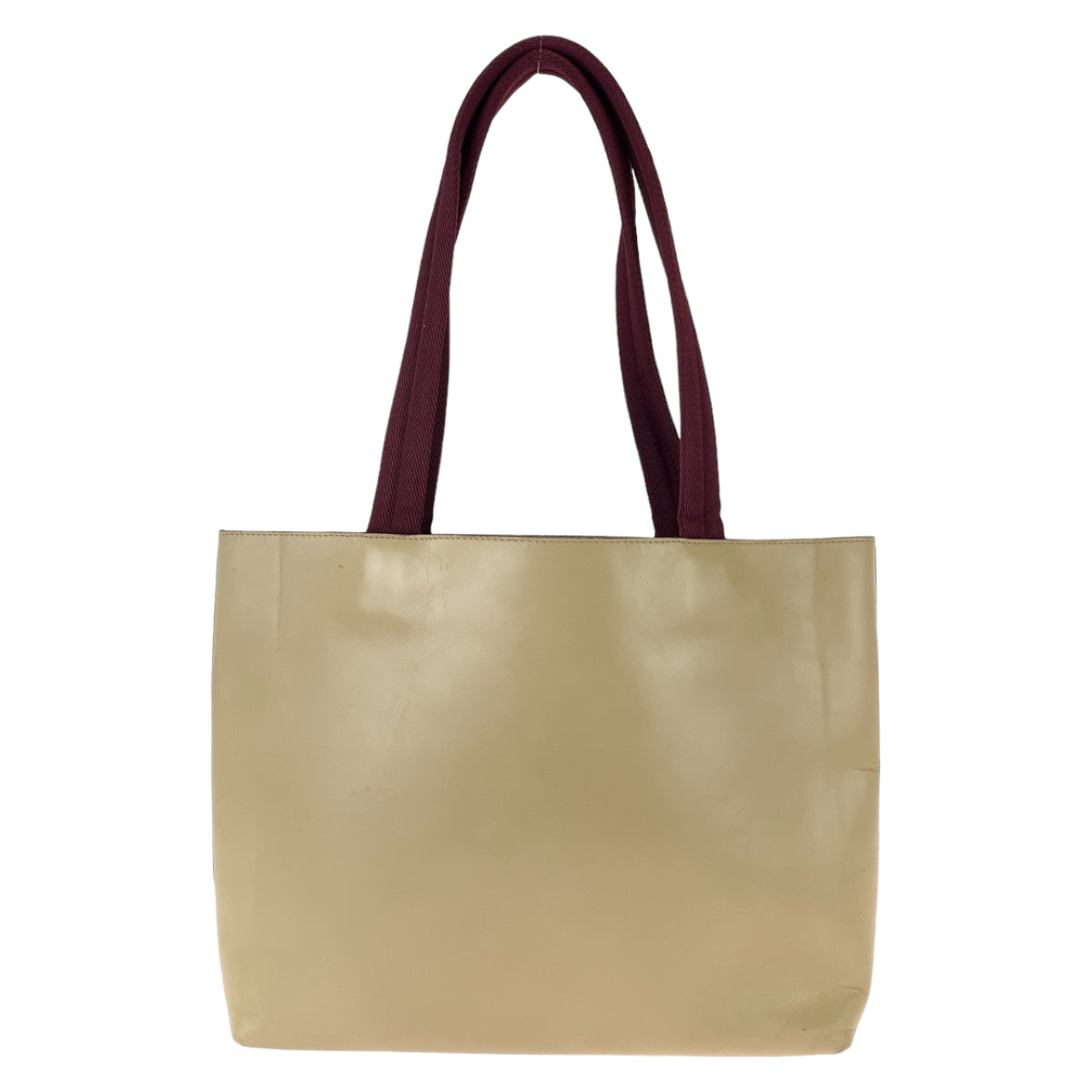 11320
PRADA プラダ ロゴ型抜き ポーチ付き ベージュ ボルドー ワインレッド レザー / スウェード トートバッグ ショルダーバッグ ハンドバッグ  レディース