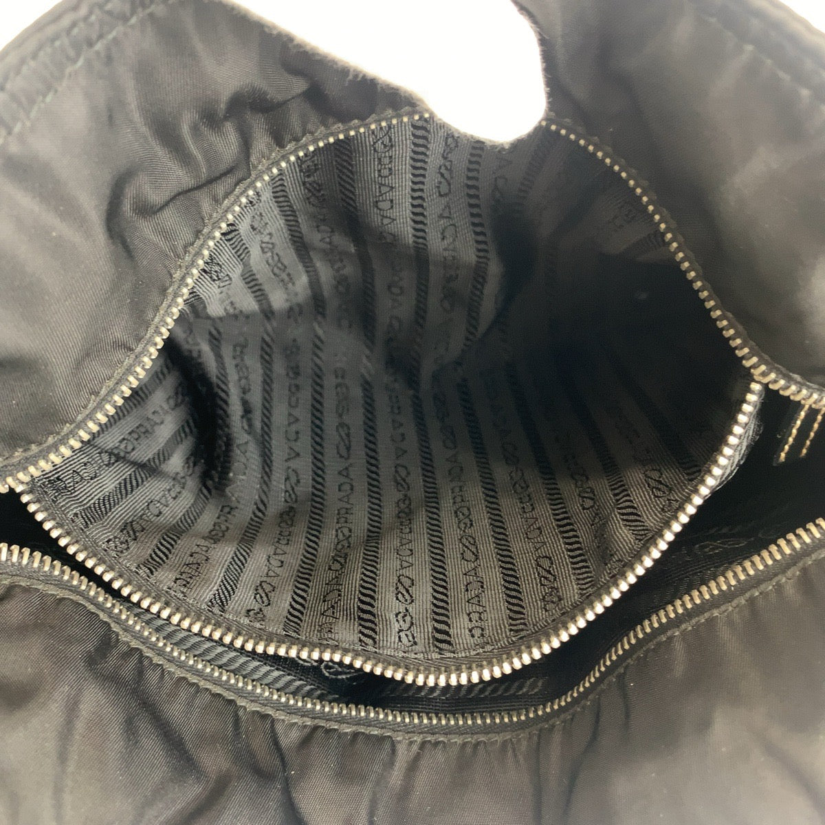 PRADA Prada Tessuto Triangle Logo Plate Black Silver Hardware Nylon Tote Bag Shoulder Bag Women's