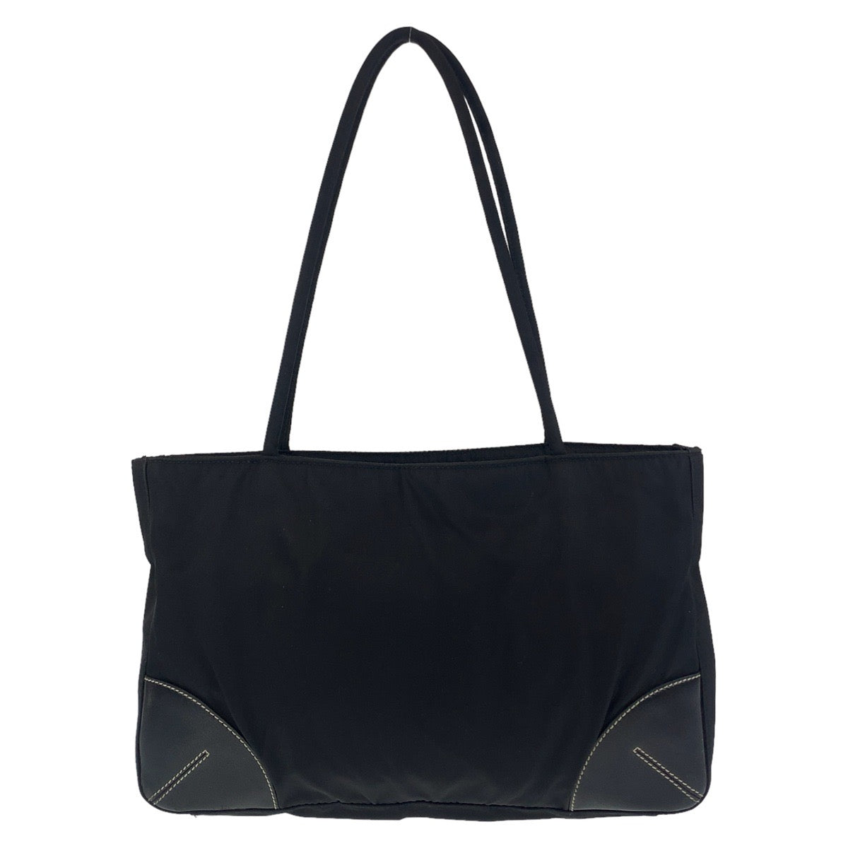 PRADA Prada Tessuto Triangle Logo Plate Black Silver Hardware Nylon Tote Bag Shoulder Bag Women's