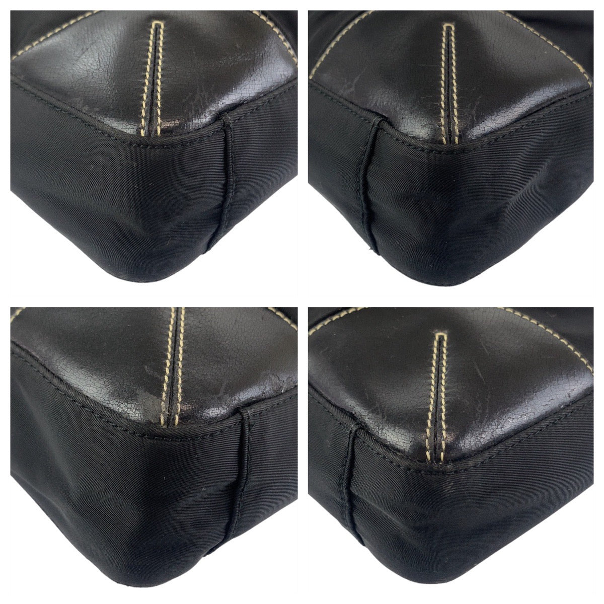 PRADA Prada Tessuto Triangle Logo Plate Black Silver Hardware Nylon Tote Bag Shoulder Bag Women's