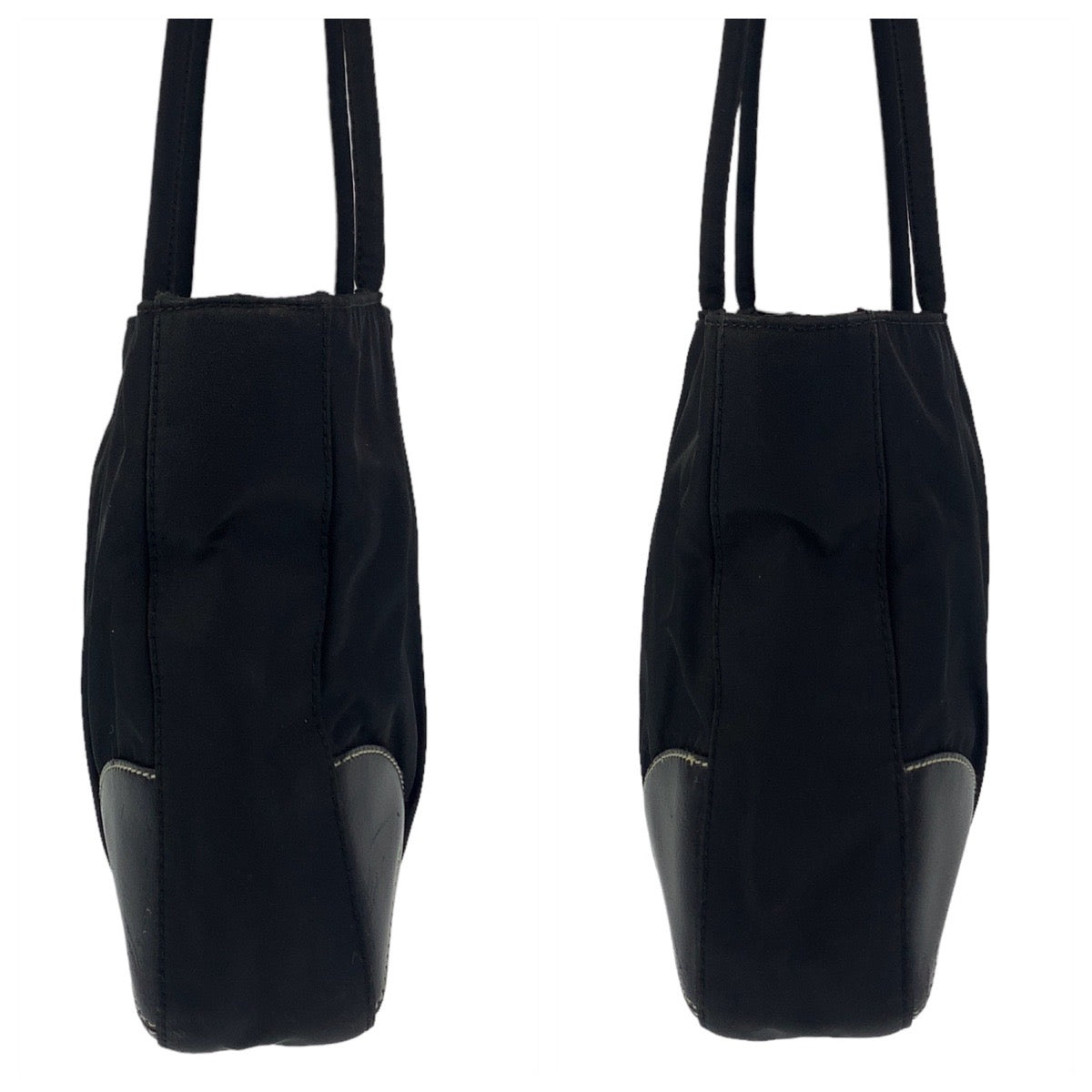 PRADA Prada Tessuto Triangle Logo Plate Black Silver Hardware Nylon Tote Bag Shoulder Bag Women's