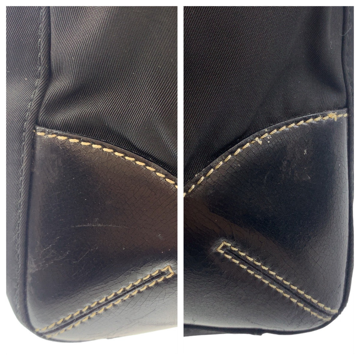 PRADA Prada Tessuto Triangle Logo Plate Black Silver Hardware Nylon Tote Bag Shoulder Bag Women's