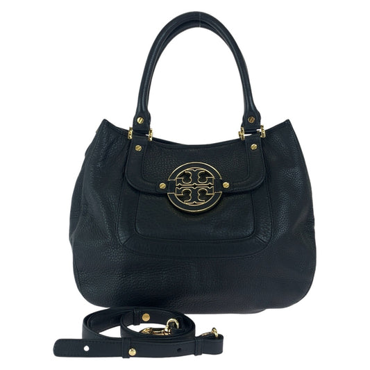 12446
Tory Burch トリーバーチ アマンダ ブラック 黒 ゴールド金具 レザー トートバッグ ショルダーバッグ 2way  レディース