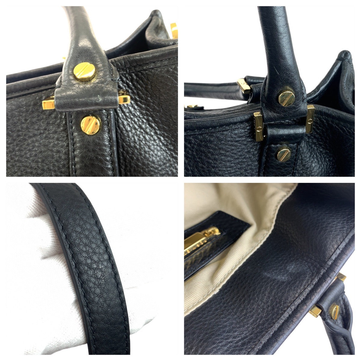 12446
Tory Burch トリーバーチ アマンダ ブラック 黒 ゴールド金具 レザー トートバッグ ショルダーバッグ 2way  レディース