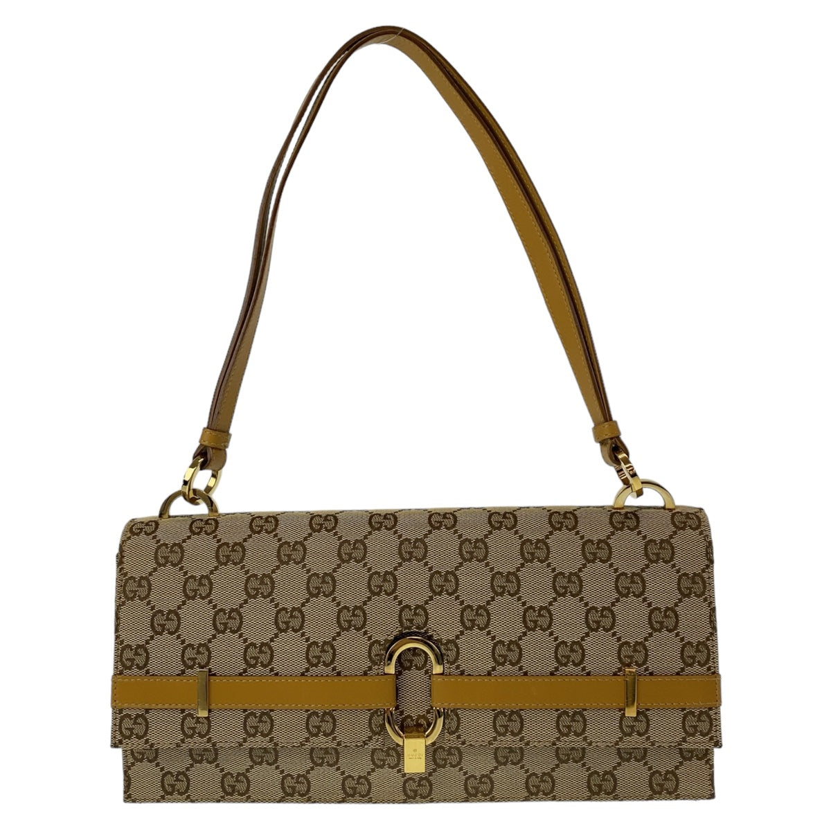 GUCCI グッチ GG柄 ベージュ キャメル ゴールド金具 GGキャンバス / レザー 001.4045 ショルダーバッグ ハンドバッグ  レディース