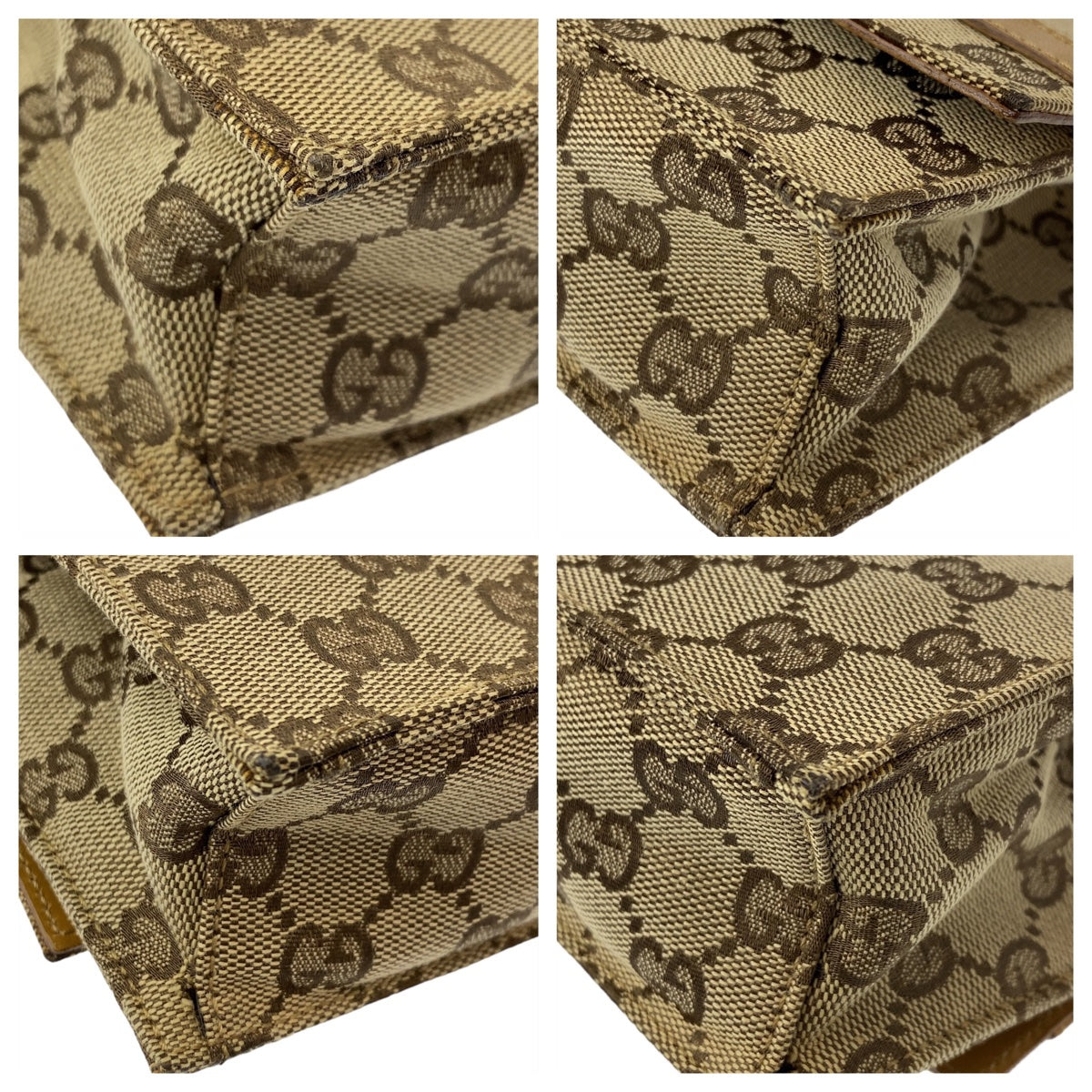 GUCCI グッチ GG柄 ベージュ キャメル ゴールド金具 GGキャンバス / レザー 001.4045 ショルダーバッグ ハンドバッグ  レディース