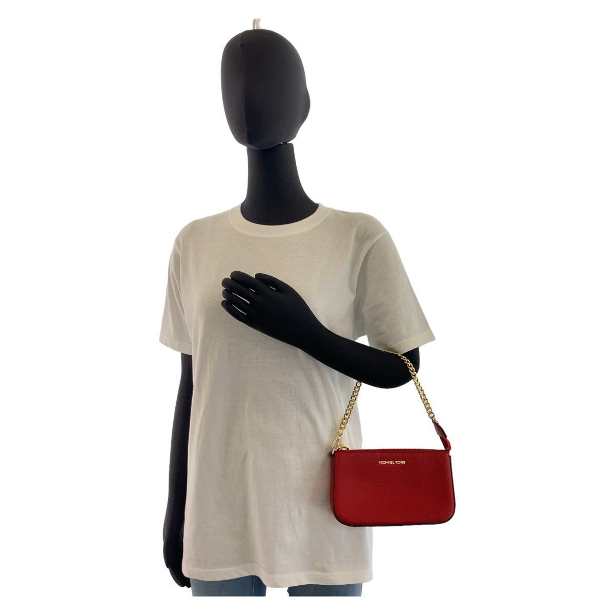 11338
Michael Kors マイケルコース ジェットセットミディアム レッド ゴールド金具 レザー チェーンショルダーバッグ ハンドバッグ レディース SA6400