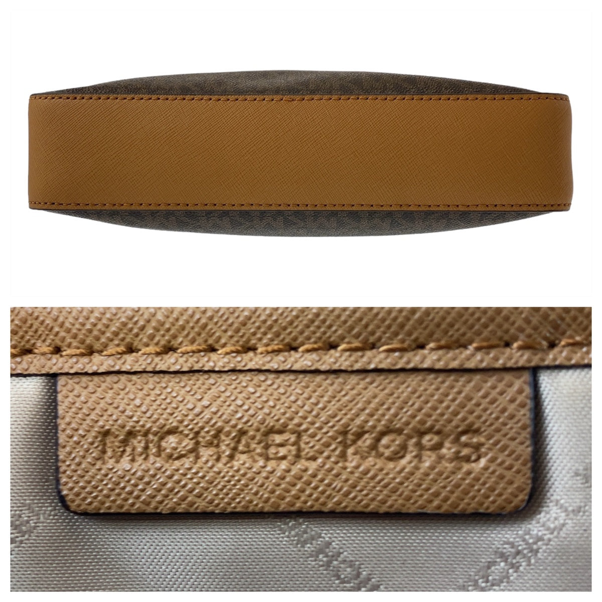 11339
Michael Kors マイケルコース ジェットセット クロスボディ ブラウン ゴールド金具 PVC 斜め掛け ショルダーバッグ ポシェット  レディース