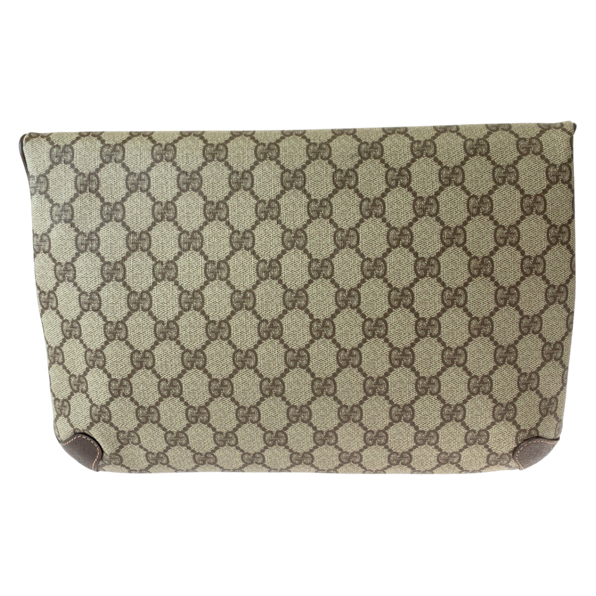 GUCCI グッチ ヴィンテージ オールドグッチ ベージュ ブラウン ゴールド金具 GGスプリームキャンバス / レザー 004 39 6092 クラッチバッグ セカンドバッグ  レディース