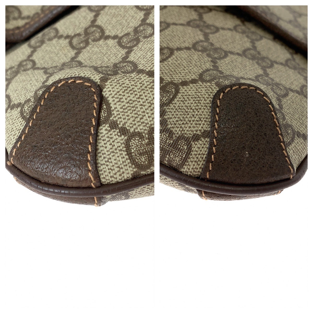 GUCCI グッチ ヴィンテージ オールドグッチ ベージュ ブラウン ゴールド金具 GGスプリームキャンバス / レザー 004 39 6092 クラッチバッグ セカンドバッグ  レディース