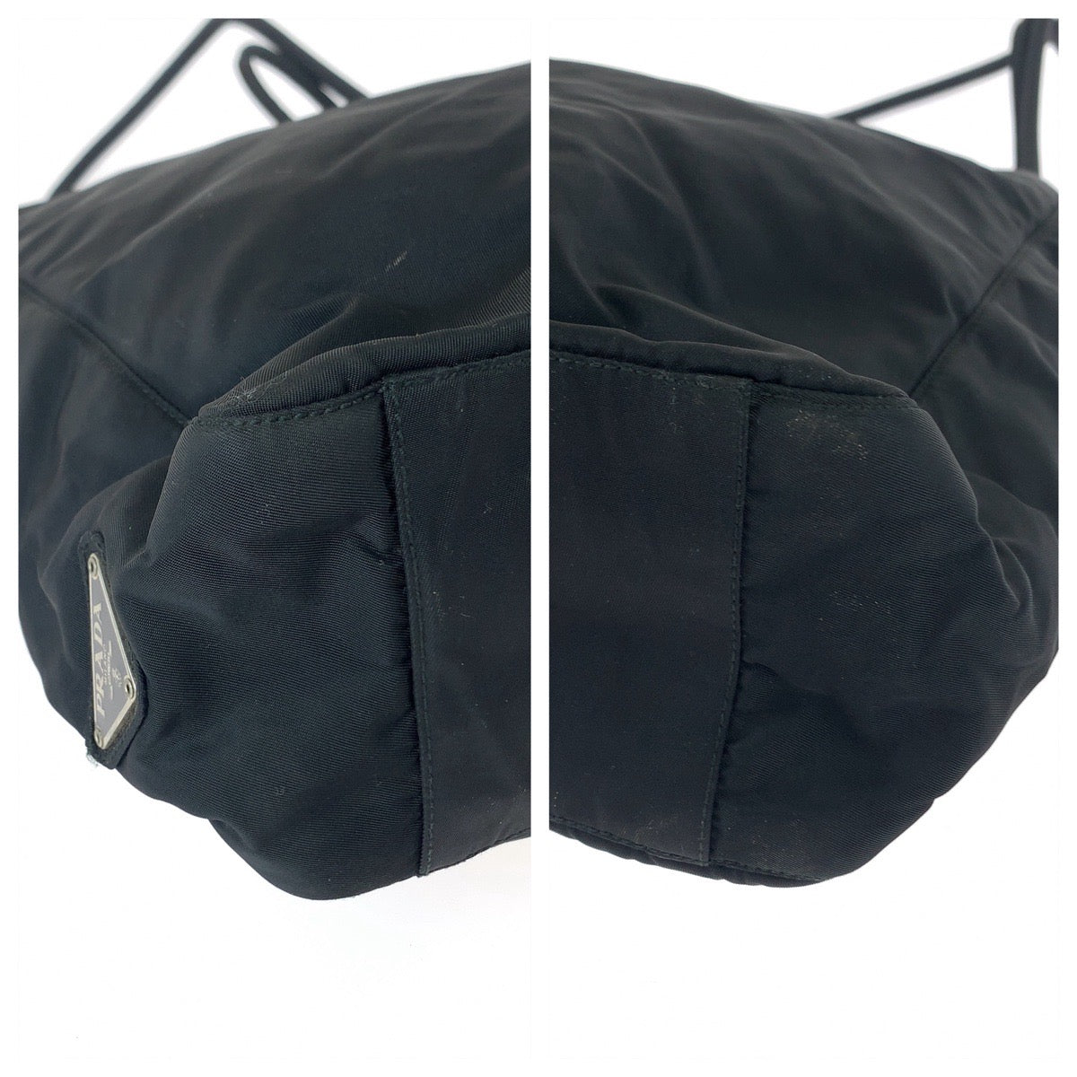 18016
PRADA プラダ テスート 三角ロゴプレート ブラック シルバー金具 ナイロン トートバッグ ハンドバッグ  レディース ABP35