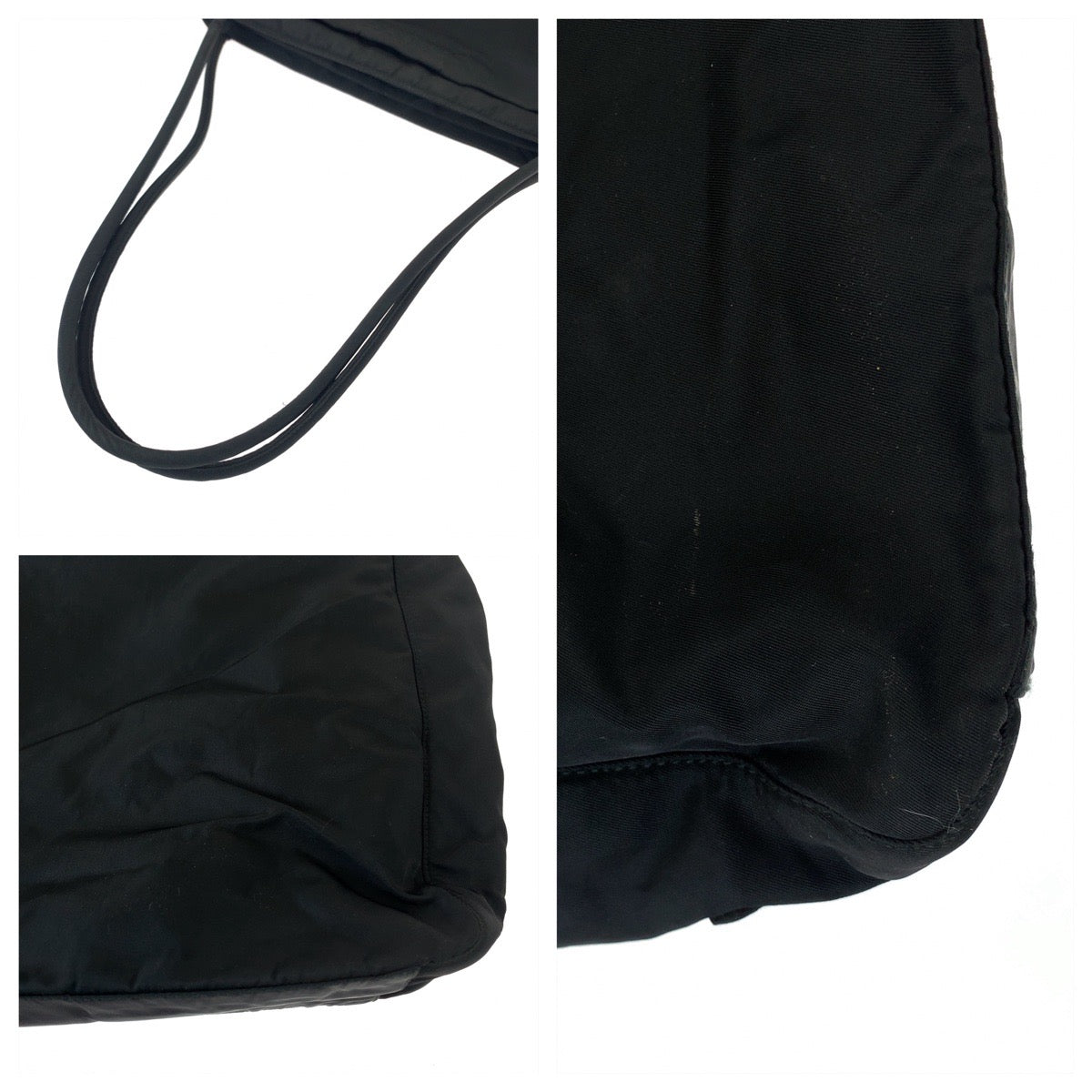 18016
PRADA プラダ テスート 三角ロゴプレート ブラック シルバー金具 ナイロン トートバッグ ハンドバッグ  レディース ABP35