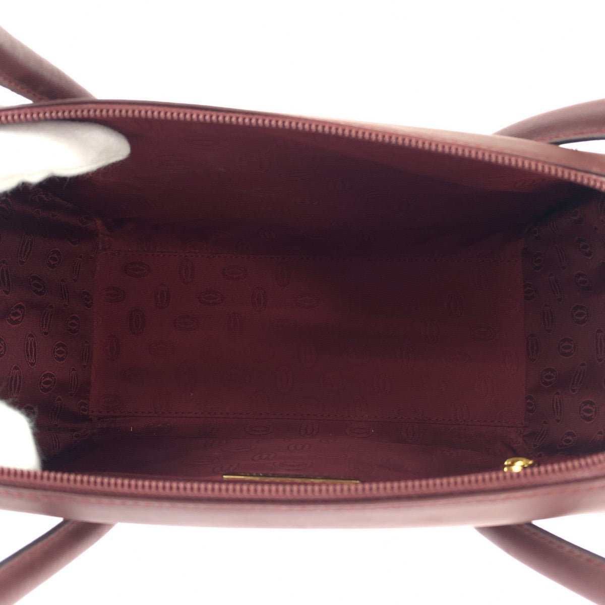 12444
CARTIER カルティエ マストライン ボルドー レッド ゴールド金具 レザー ボストンバッグ ハンドバッグ  レディース