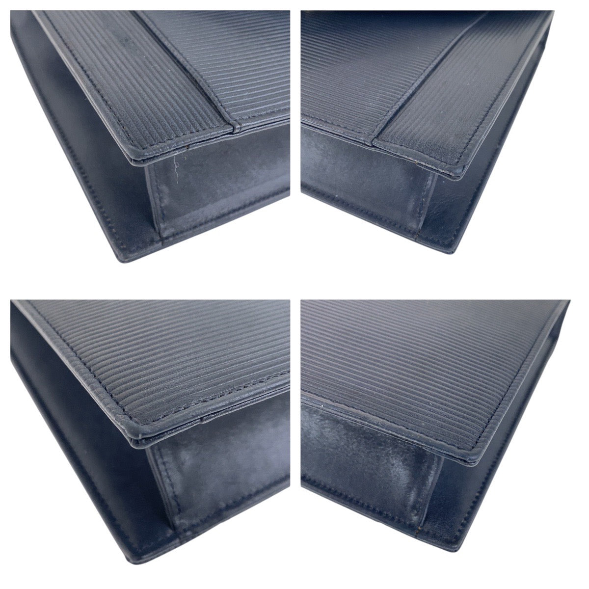 18009
YVES SAINT LAURENT イヴ サンローラン ロゴ型押し ブラック 黒 シルバー金具 レザー ショルダーバッグ 肩掛け レディース AB40