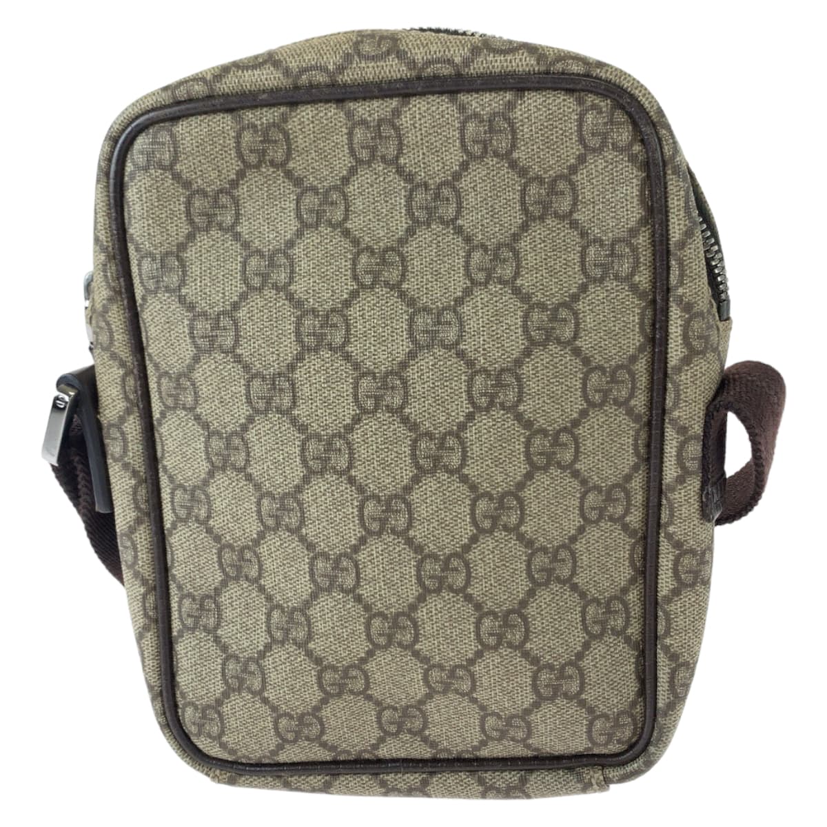 GUCCI グッチ ベージュ ブラウン シルバー金具 GGスプリームキャンバス 122754 斜め掛け ショルダーバッグ  レディース