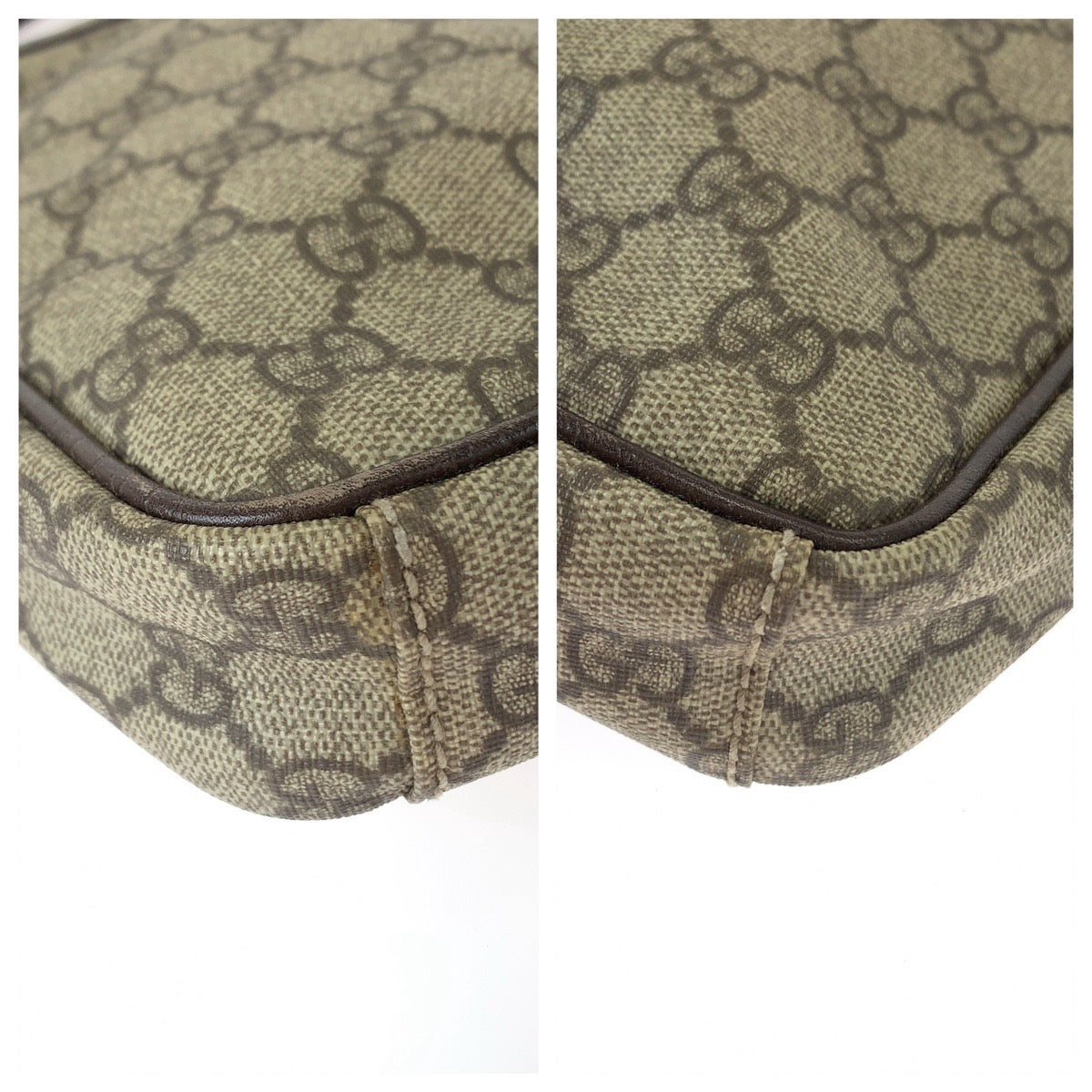 GUCCI グッチ ベージュ ブラウン シルバー金具 GGスプリームキャンバス 122754 斜め掛け ショルダーバッグ  レディース