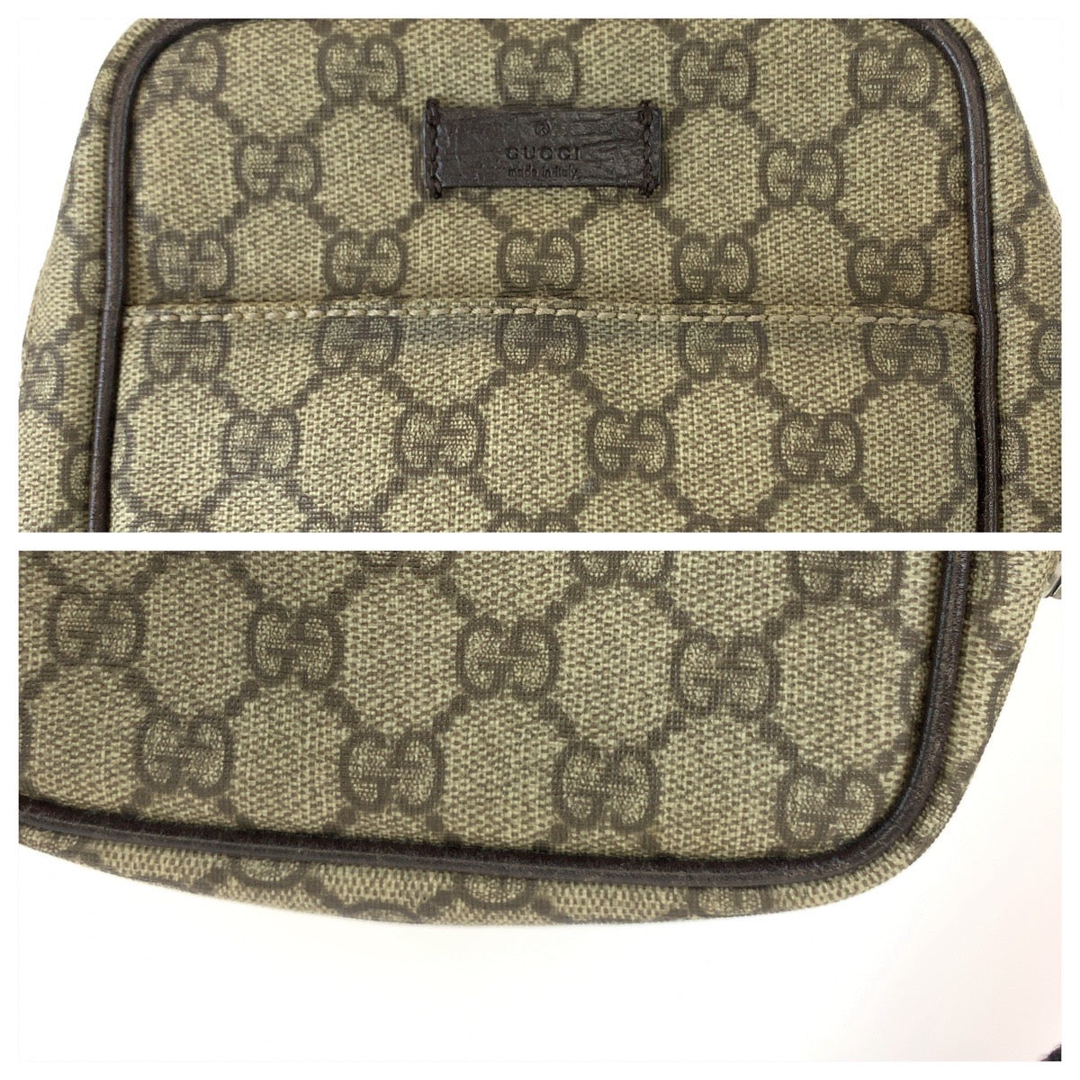 GUCCI グッチ ベージュ ブラウン シルバー金具 GGスプリームキャンバス 122754 斜め掛け ショルダーバッグ  レディース
