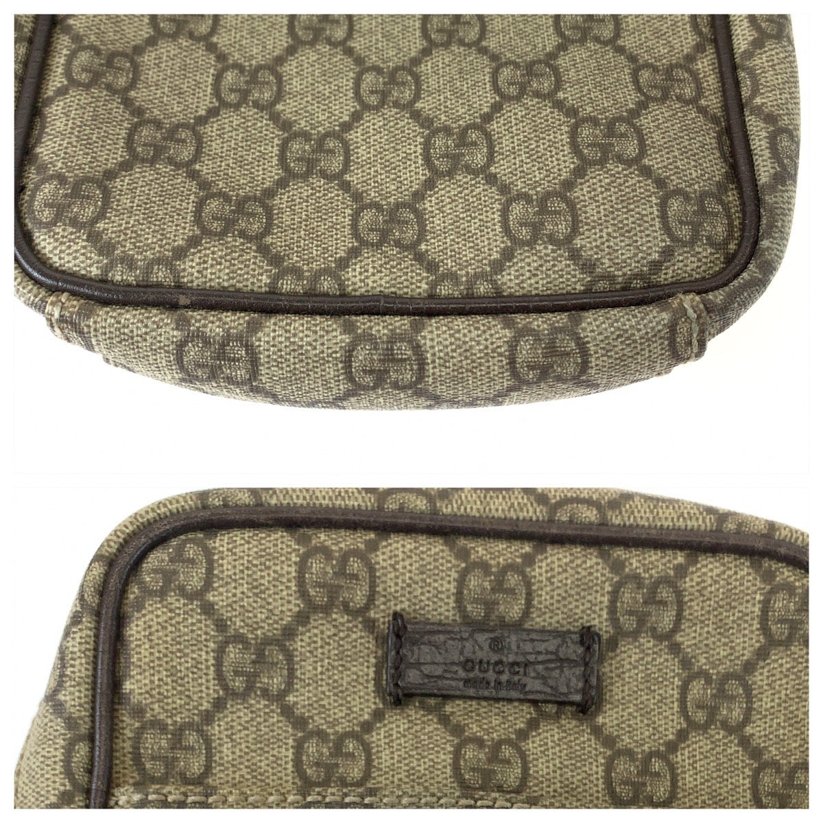 GUCCI グッチ ベージュ ブラウン シルバー金具 GGスプリームキャンバス 122754 斜め掛け ショルダーバッグ  レディース