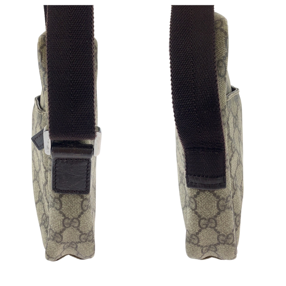 GUCCI グッチ ベージュ ブラウン シルバー金具 GGスプリームキャンバス 122754 斜め掛け ショルダーバッグ  レディース