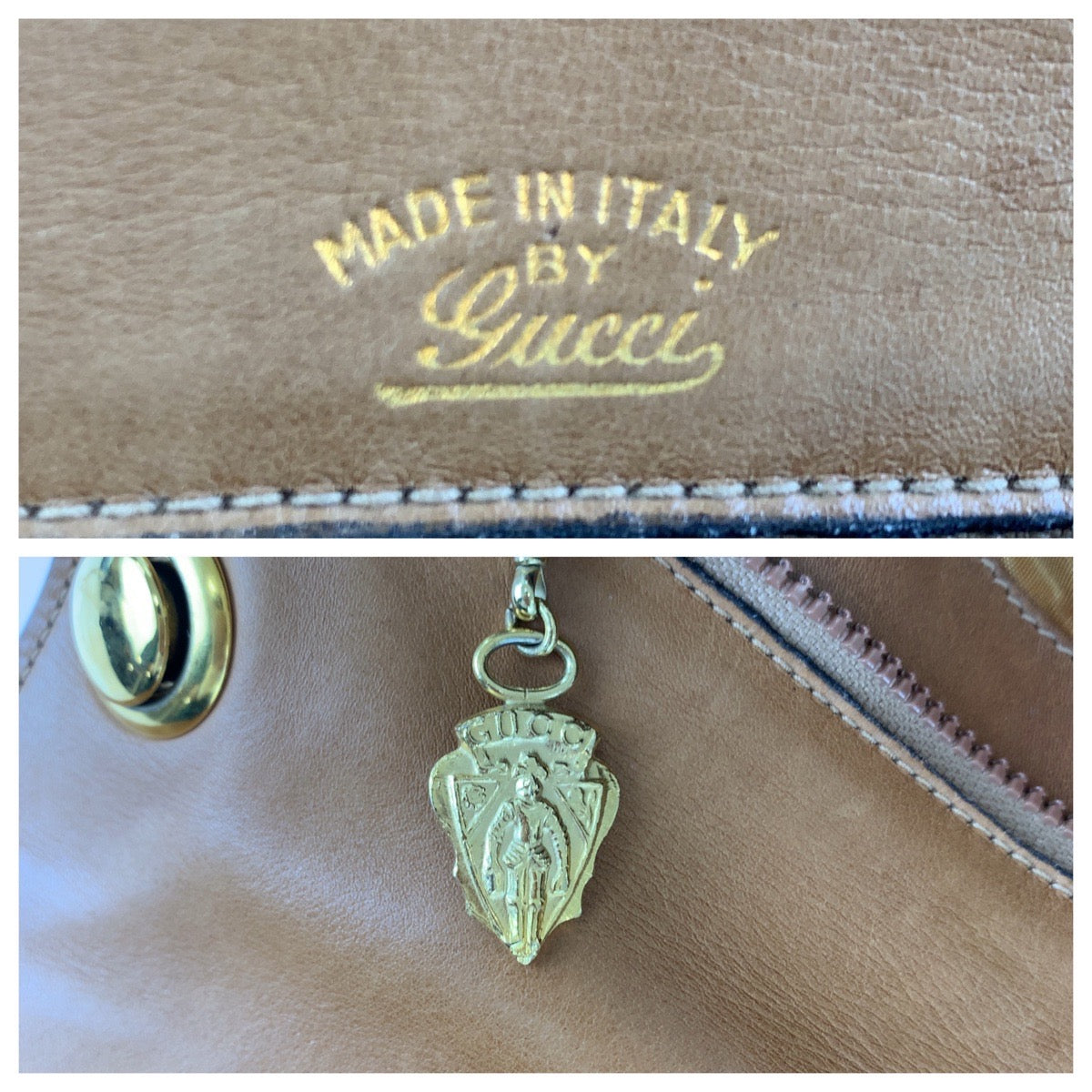 GUCCI グッチ ヴィンテージ オールドグッチ ブロンディ GGロゴ ライトブラウン キャメル ゴールド金具 レザー ショルダーバッグ  レディース