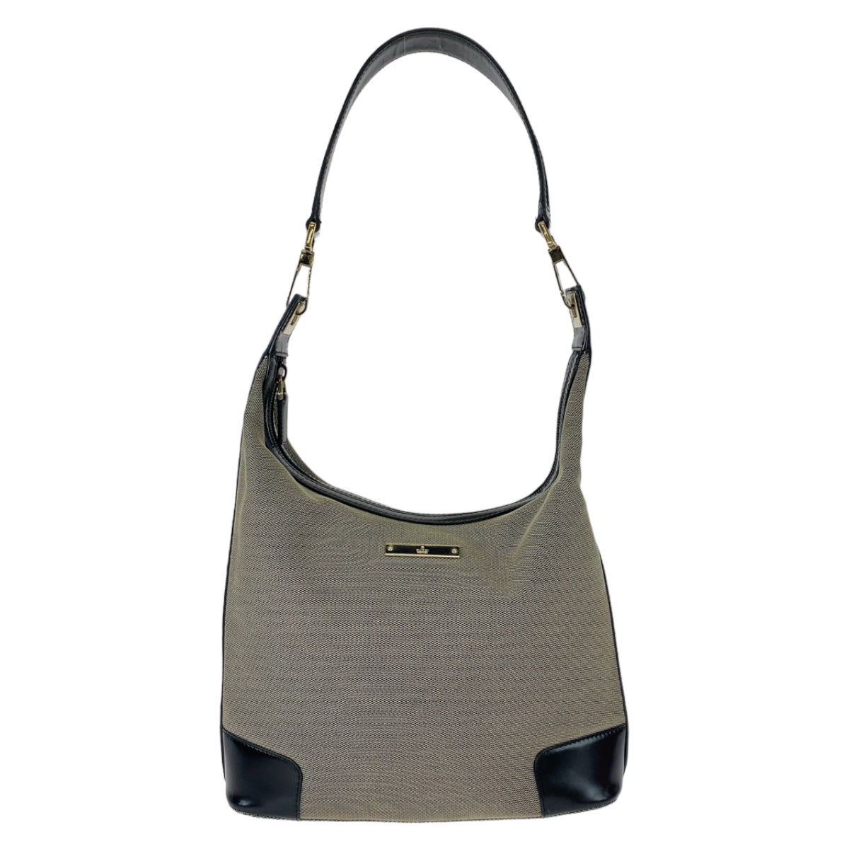 11352
GUCCI グッチ グレージュ ブラック ゴールド金具 キャンバス / レザー 001 4204 ショルダーバッグ ハンドバッグ  レディース