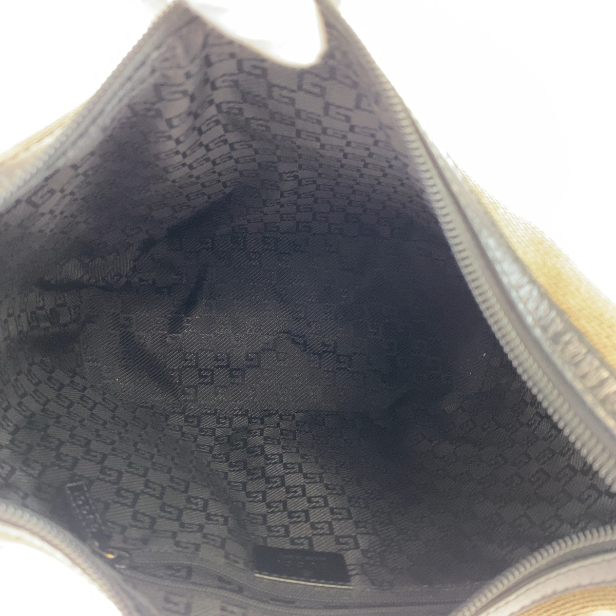 11352
GUCCI グッチ グレージュ ブラック ゴールド金具 キャンバス / レザー 001 4204 ショルダーバッグ ハンドバッグ  レディース