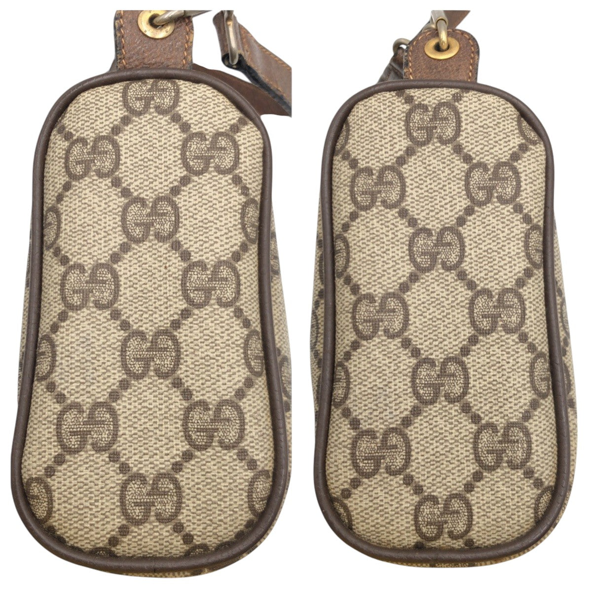 GUCCI グッチ ヴィンテージ シェリー ブラウン ゴールド金具 GGスプリームキャンバス 斜め掛け ショルダーバッグ ポシェット  レディース