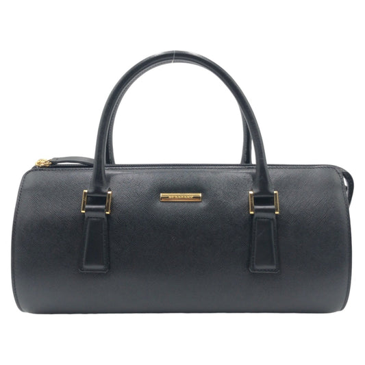 12870
BURBERRY バーバリー 中チェック柄 ブラック 黒 レザー ハンドバッグ ミニボストンバッグ  レディース