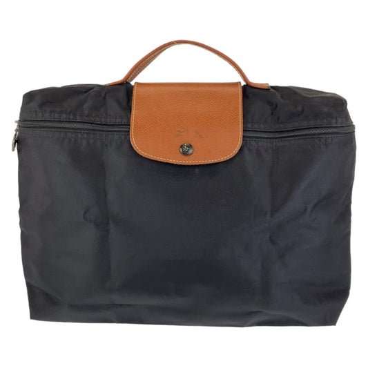12443
Longchamp ロンシャン ル プリアージュ ブラック 黒 ブラウン ゴールド金具 ポリエステル / レザー ハンドバッグ 折りたたみバッグ  レディース