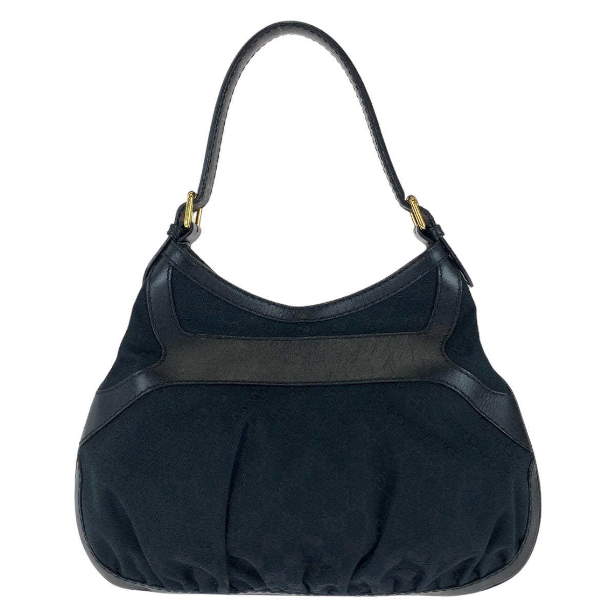 11369
GUCCI グッチ クイーン ホーボー ブラック 黒 ゴールド金具 GGキャンバス / レザー 189885 ショルダーバッグ ハンドバッグ  レディース