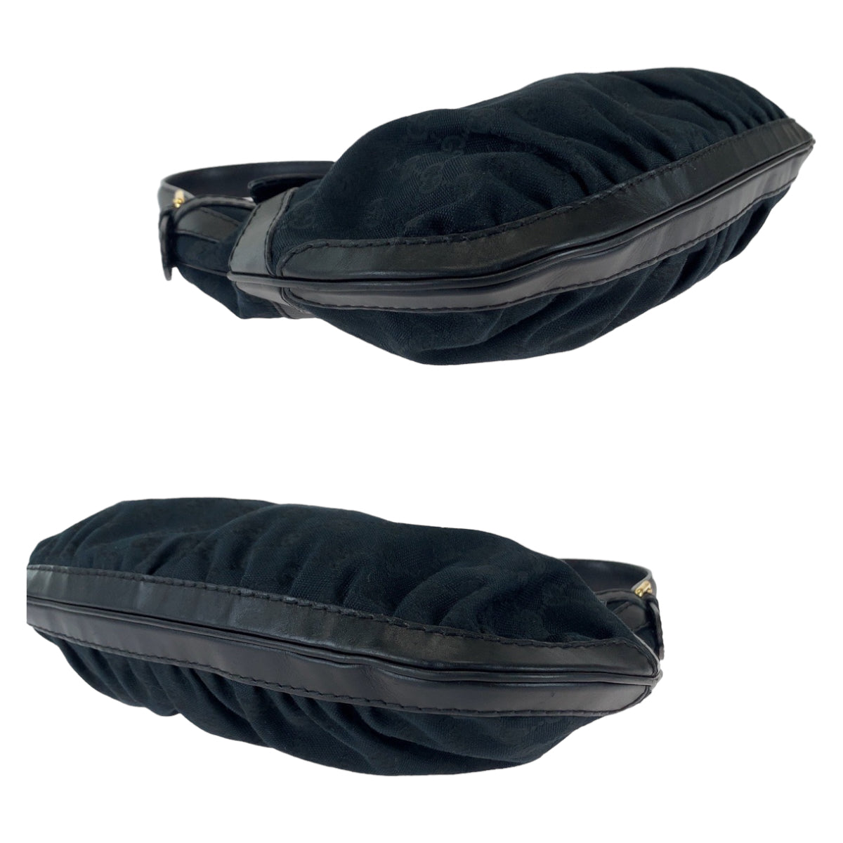 11369
GUCCI グッチ クイーン ホーボー ブラック 黒 ゴールド金具 GGキャンバス / レザー 189885 ショルダーバッグ ハンドバッグ  レディース