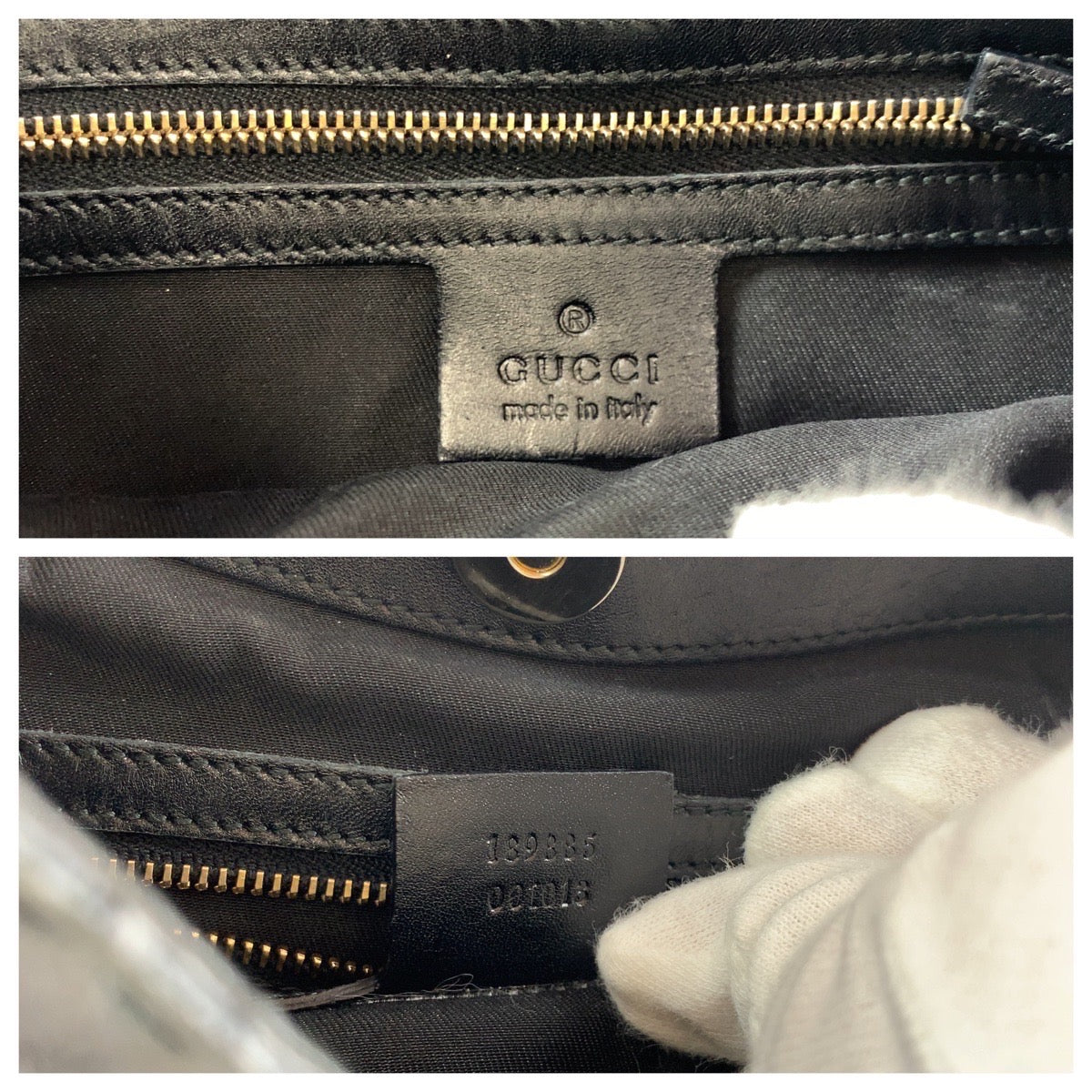11369
GUCCI グッチ クイーン ホーボー ブラック 黒 ゴールド金具 GGキャンバス / レザー 189885 ショルダーバッグ ハンドバッグ  レディース