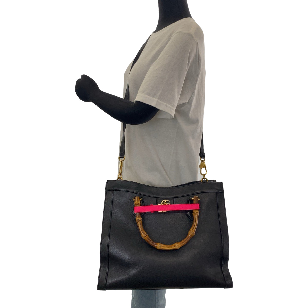 12345
GUCCI グッチ バンブー ダイアナ ブラック 黒 ゴールド金具 レザー 655658 トートバッグ ショルダーバッグ ハンドバッグ 2way  レディース AB100