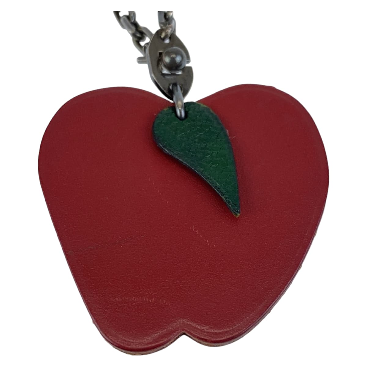 11373
HERMES エルメス フルーツチャーム リンゴ レッド シルバー金具 レザー / メタル バッグチャーム キーホルダー  レディース