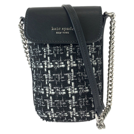11288
Kate Spade ケイトスペード ツイード ブラック ホワイト シルバー金具 レザー / ツイード KE429 0063 ショルダーバッグ フォンケース ポシェット  レディース