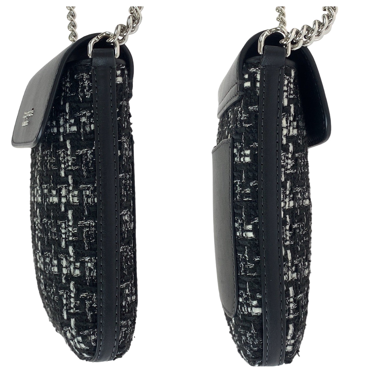 11288
Kate Spade ケイトスペード ツイード ブラック ホワイト シルバー金具 レザー / ツイード KE429 0063 ショルダーバッグ フォンケース ポシェット  レディース