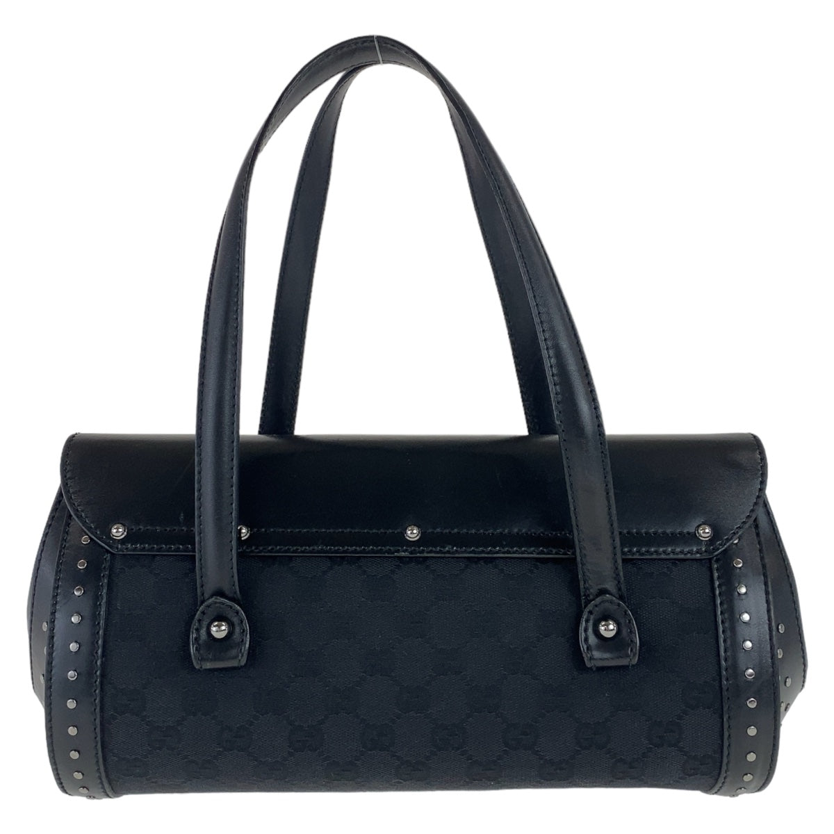 11378
GUCCI グッチ バンブー スタッズ ブラック 黒 シルバー金具 GGキャンバス / レザー 114993 ショルダーバッグ  レディース