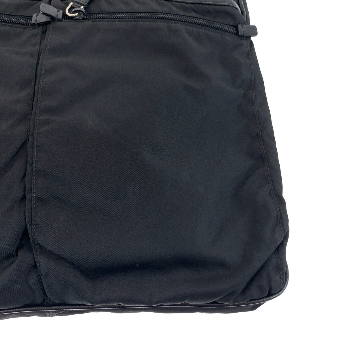 PRADA Tessuto Triangle Logo Plate Unisex Black Silver Hardware Nylon Shoulder Bag Messenger Bag Crossbody Bag Men's