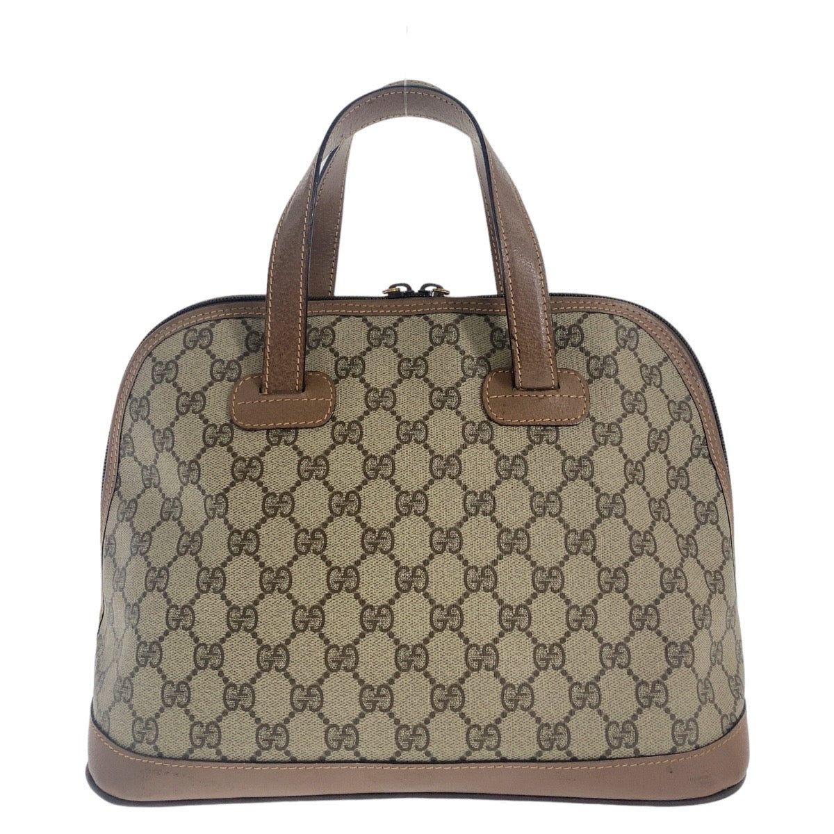 GUCCI グッチ ヴィンテージ インターロッキング ブラウン ゴールド金具 GGスプリームキャンバス / レザー 7009 97 000 ハンドバッグ  レディース