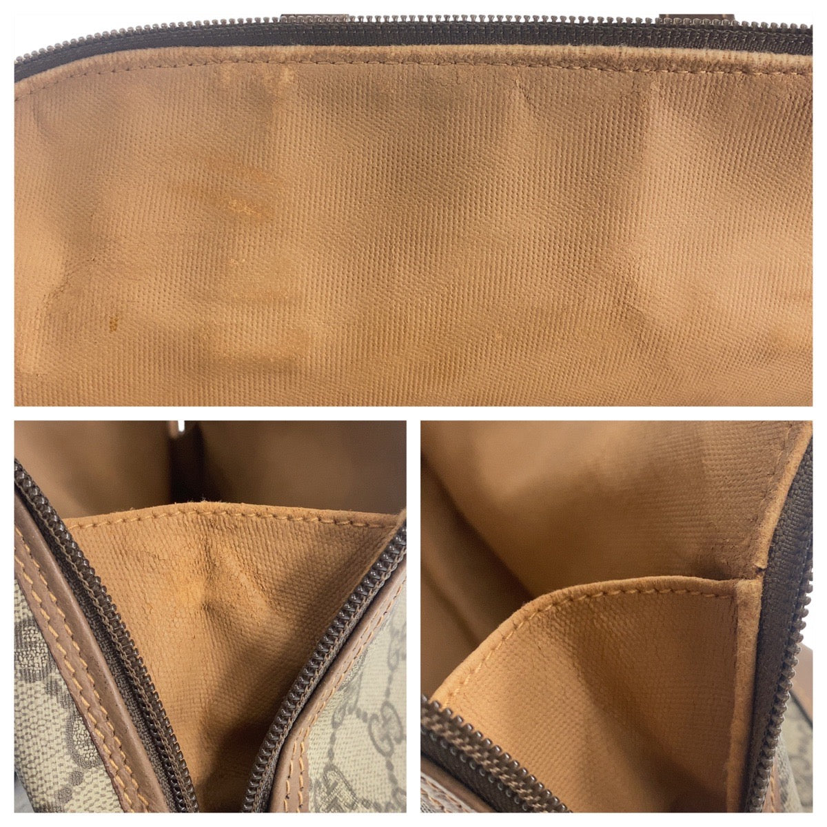 GUCCI グッチ ヴィンテージ インターロッキング ブラウン ゴールド金具 GGスプリームキャンバス / レザー 7009 97 000 ハンドバッグ  レディース