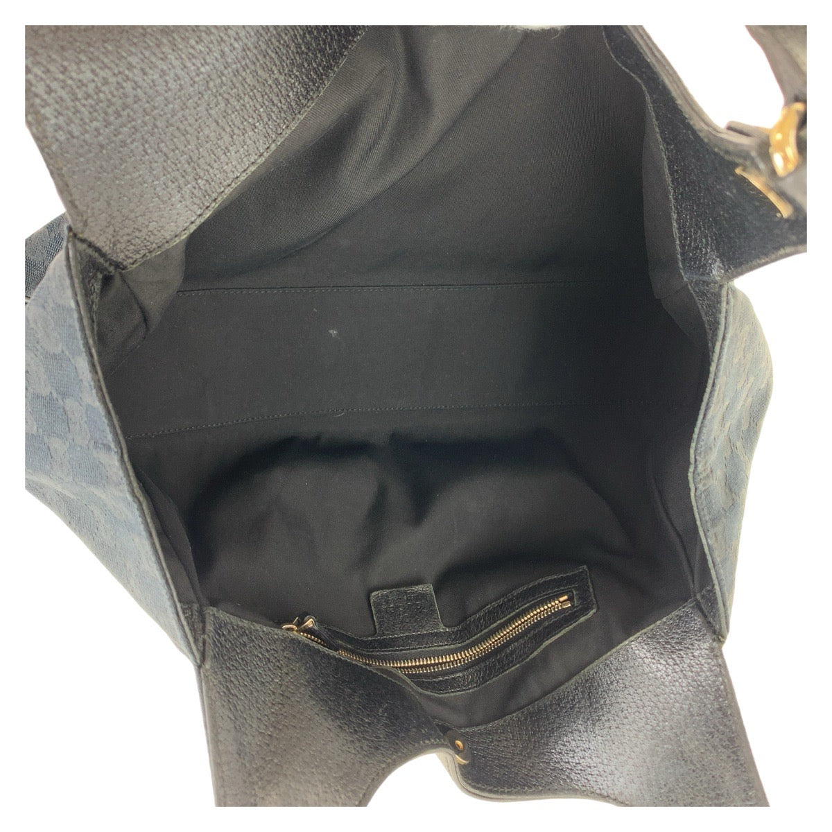 12441
GUCCI グッチ GG柄 ブラック 黒 ゴールド金具 GGキャンバス / レザー 154981 ショルダーバッグ トートバッグ  レディース