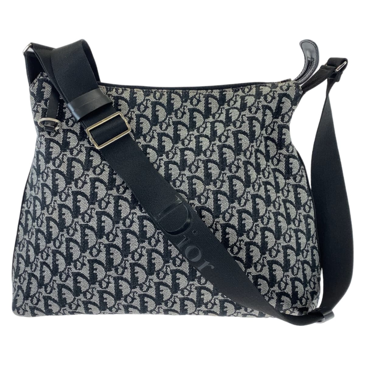11388
Dior ディオール トロッター ネイビー グレー シルバー金具 キャンバス ショルダーバッグ メッセンジャーバッグ  レディース