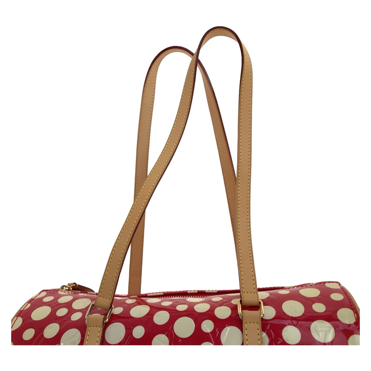 11389
LOUIS VUITTON ルイヴィトン ヴィンテージ ヴェルニ ドットインフィニティ パピヨン30 草間彌生 レッド ゴールド金具 エナメル / レザー M91425 ショルダーバッグ  レディース